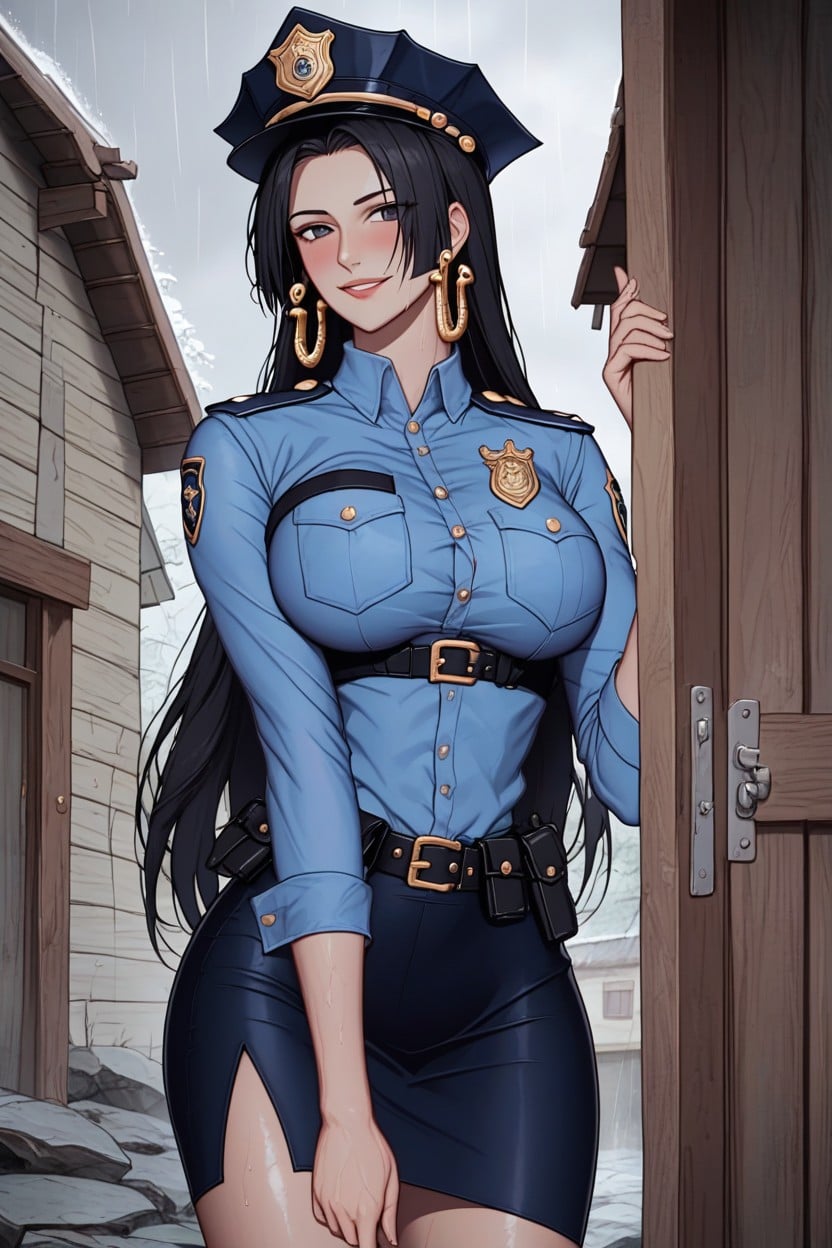 18+, Police Skirt, Police Shirt Hentai AI Porn