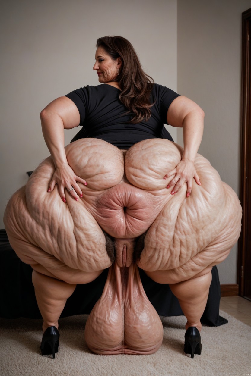 Hyper Butthole, Hyper Fat Thighs, Gigantic Long Nipples MILF AI Porn