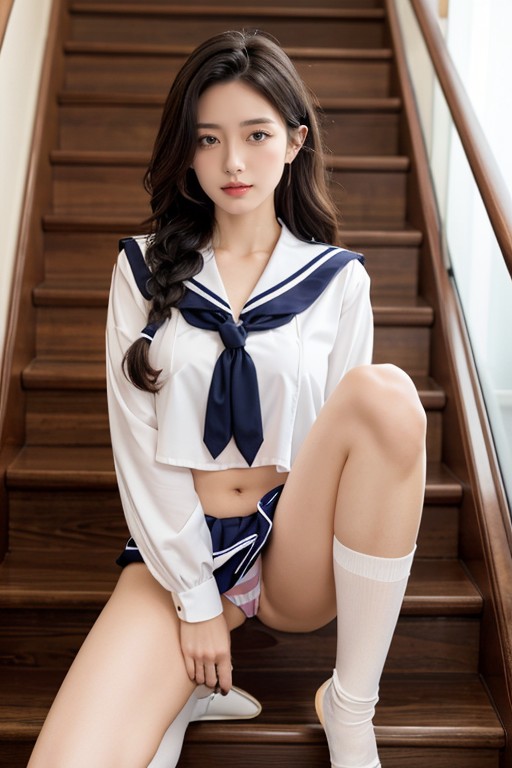 Skirt Lift, Pussy Visible, Sweat 아시아 AI 포르노