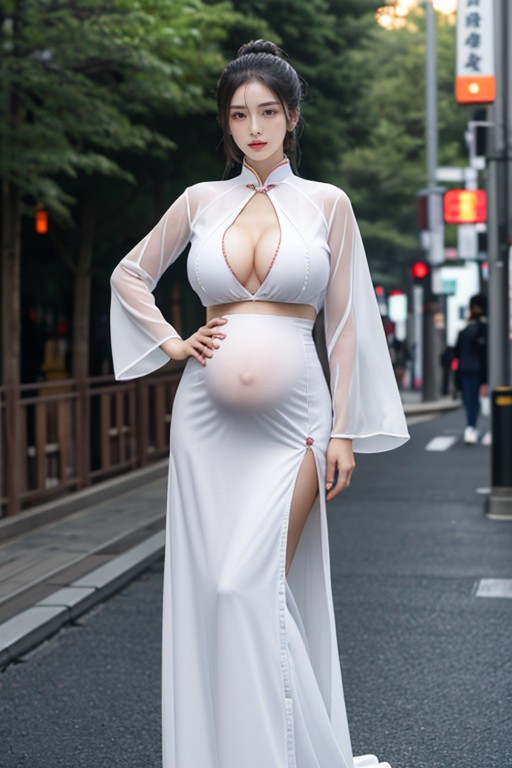 Standing, Breasts Expansion, Sweaty Asiatischer KI Porno