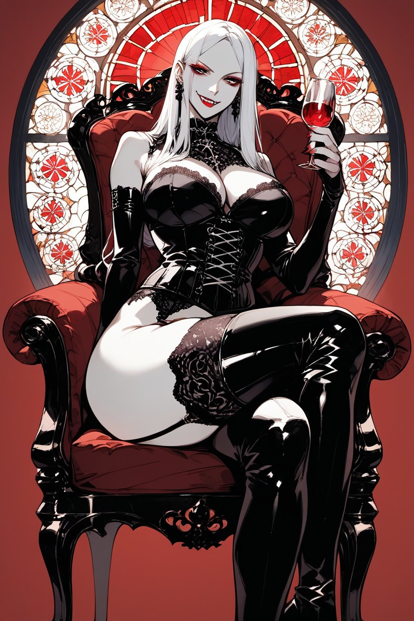 Red Nails, Holding A Glass Of, Massive Ass Hentai AI Porn