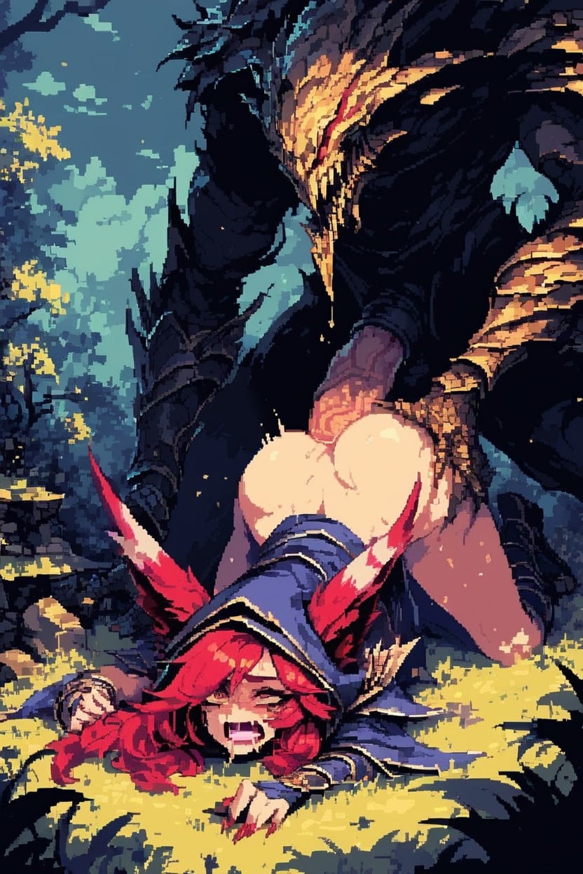 Lean Body, Rolling Down, Hyper Gigantic Cock Hentai AI Porn