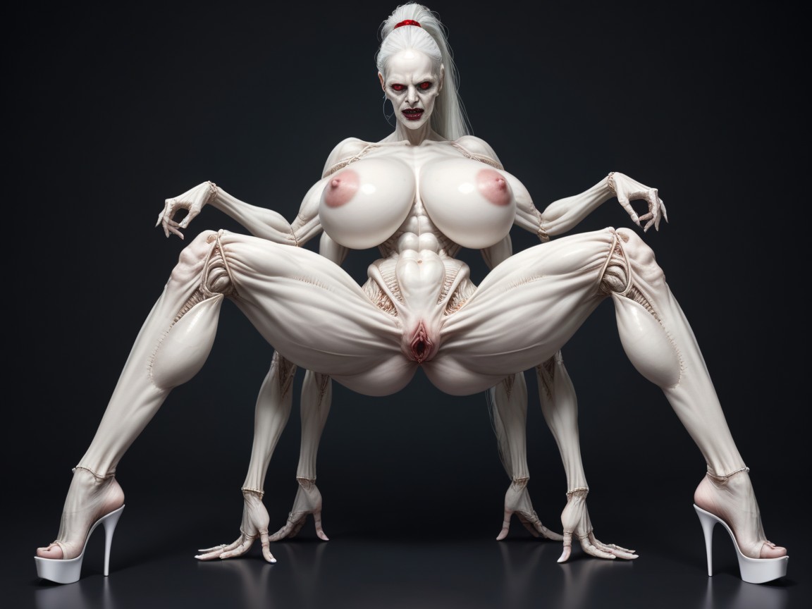 Beautiful Albino Bimbo, Fit, Tall AI Porn