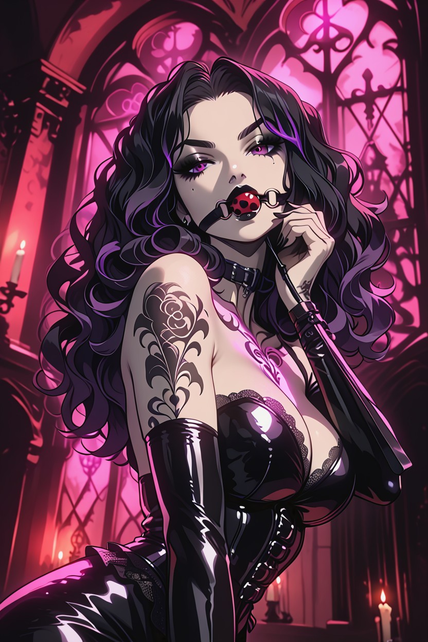 Dark Makeup, One Hand On Her Hip, Black Lips Hentai AI Porn