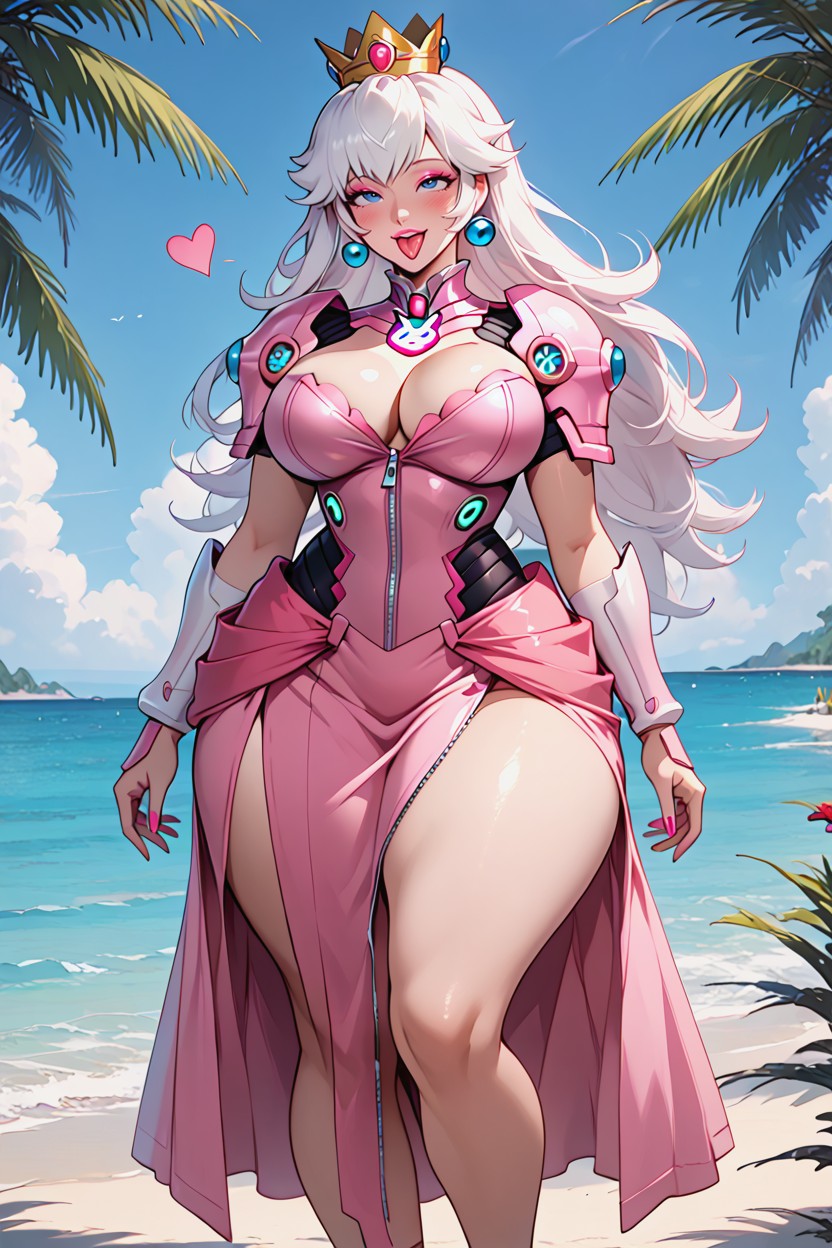 Dva's Armor, Out Tongue, Neckline AI Porn