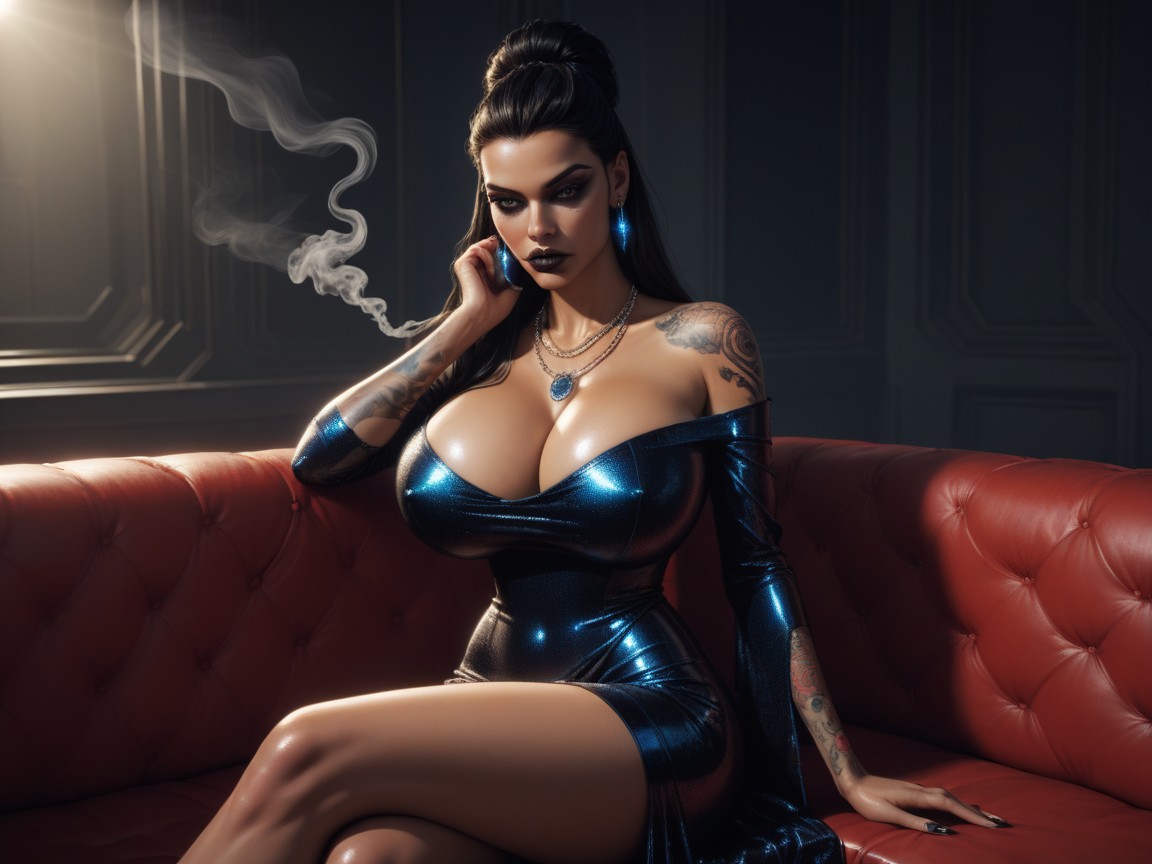 Gigantic Perfect Boobs, Alien Woman, Nipple Piercing AI Porn