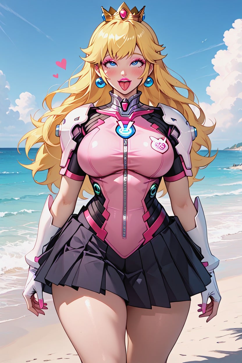 Unbuttoned Zipper, Very Happy, Black Pleated Skirt Hentai AI Porn
