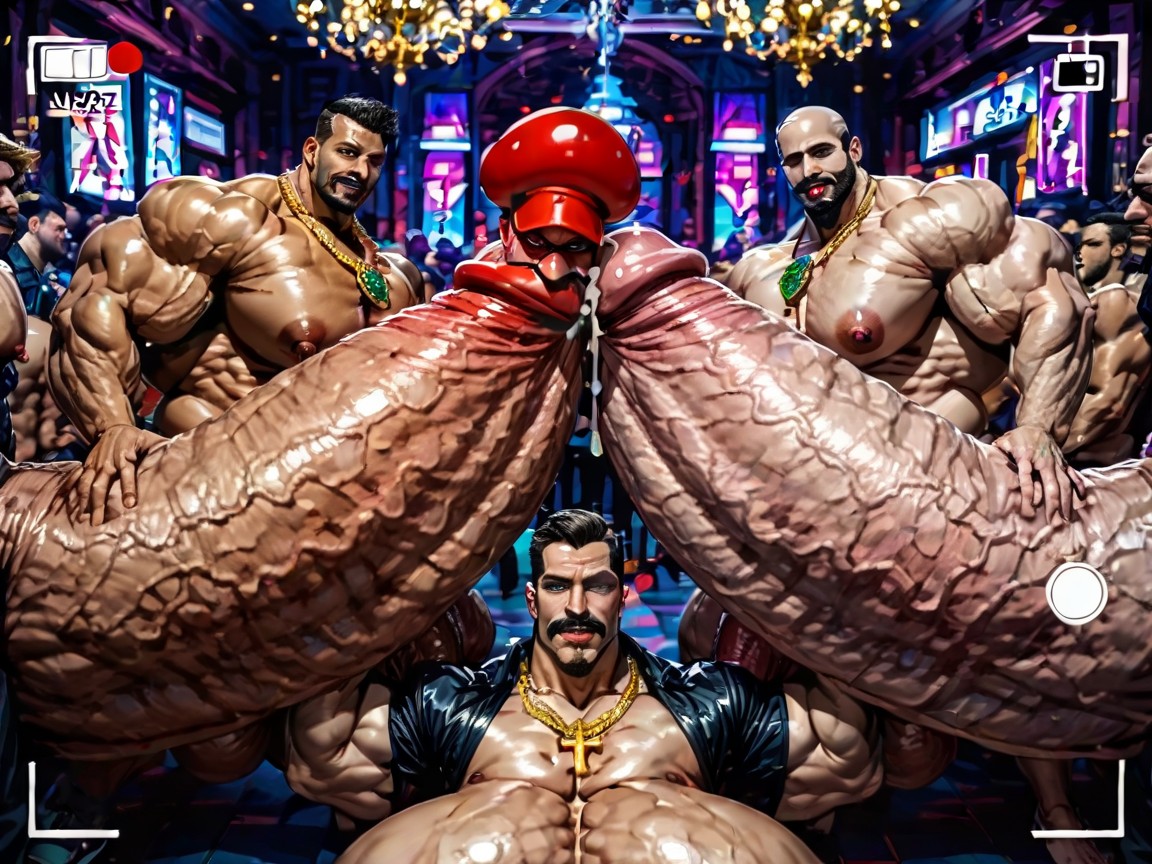Huge Hyper Cocks Pushing Up Hyper Boobs, Gangbang Massive Ass, Erect Penis AI Gay Porn