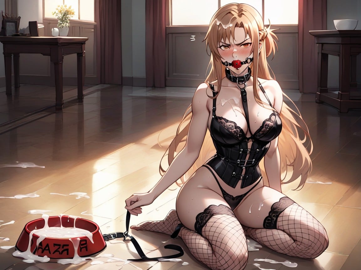 Thong, Embarrassed , Collar Hentai AI Porn