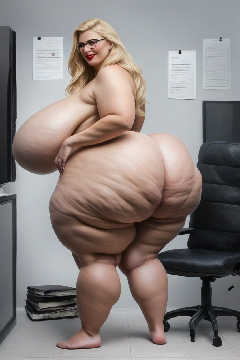 Red Lipstick, Gigantic Fake Booty Like, Swedish AI Porn