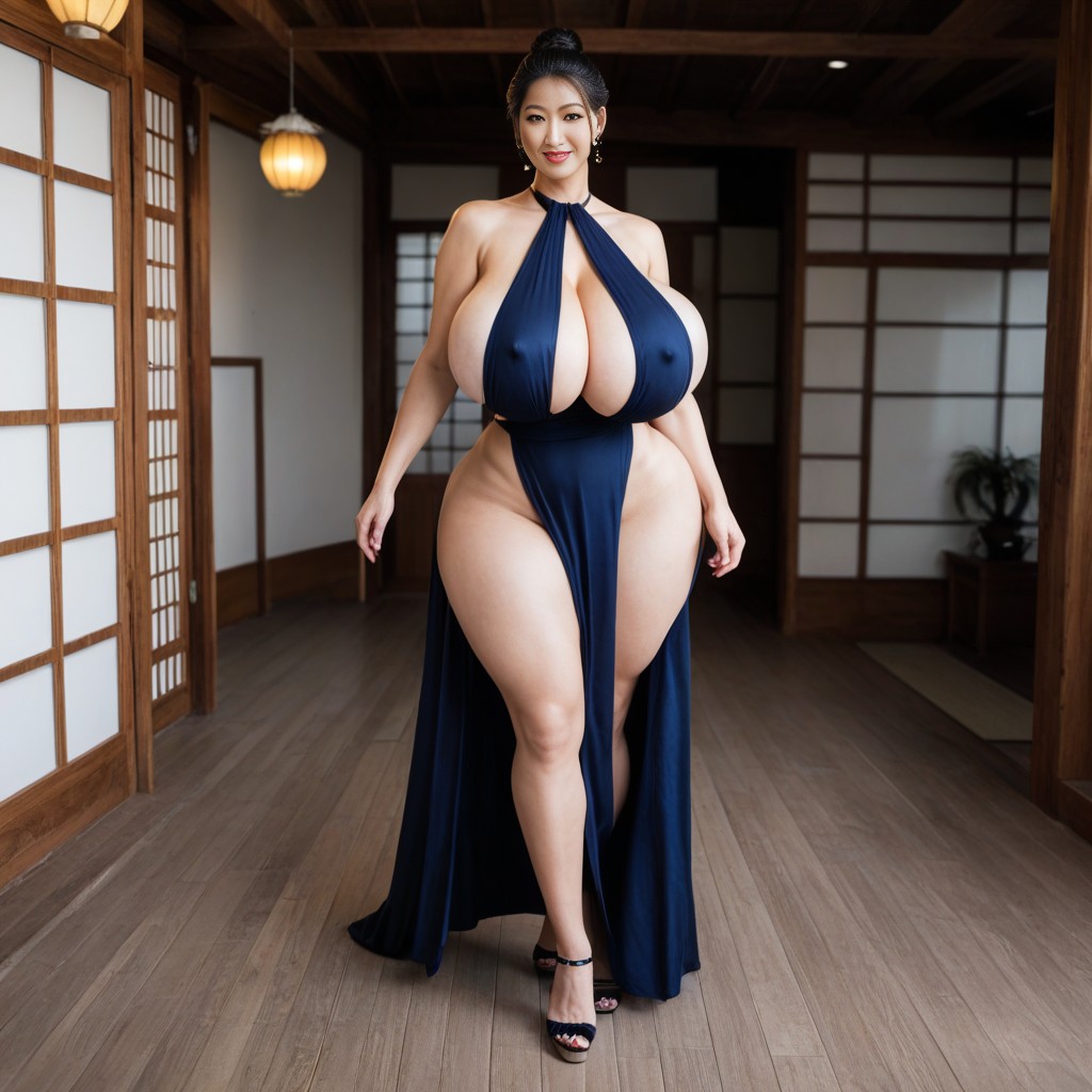 Breast Expansion, Grinning, Waist AI Porn