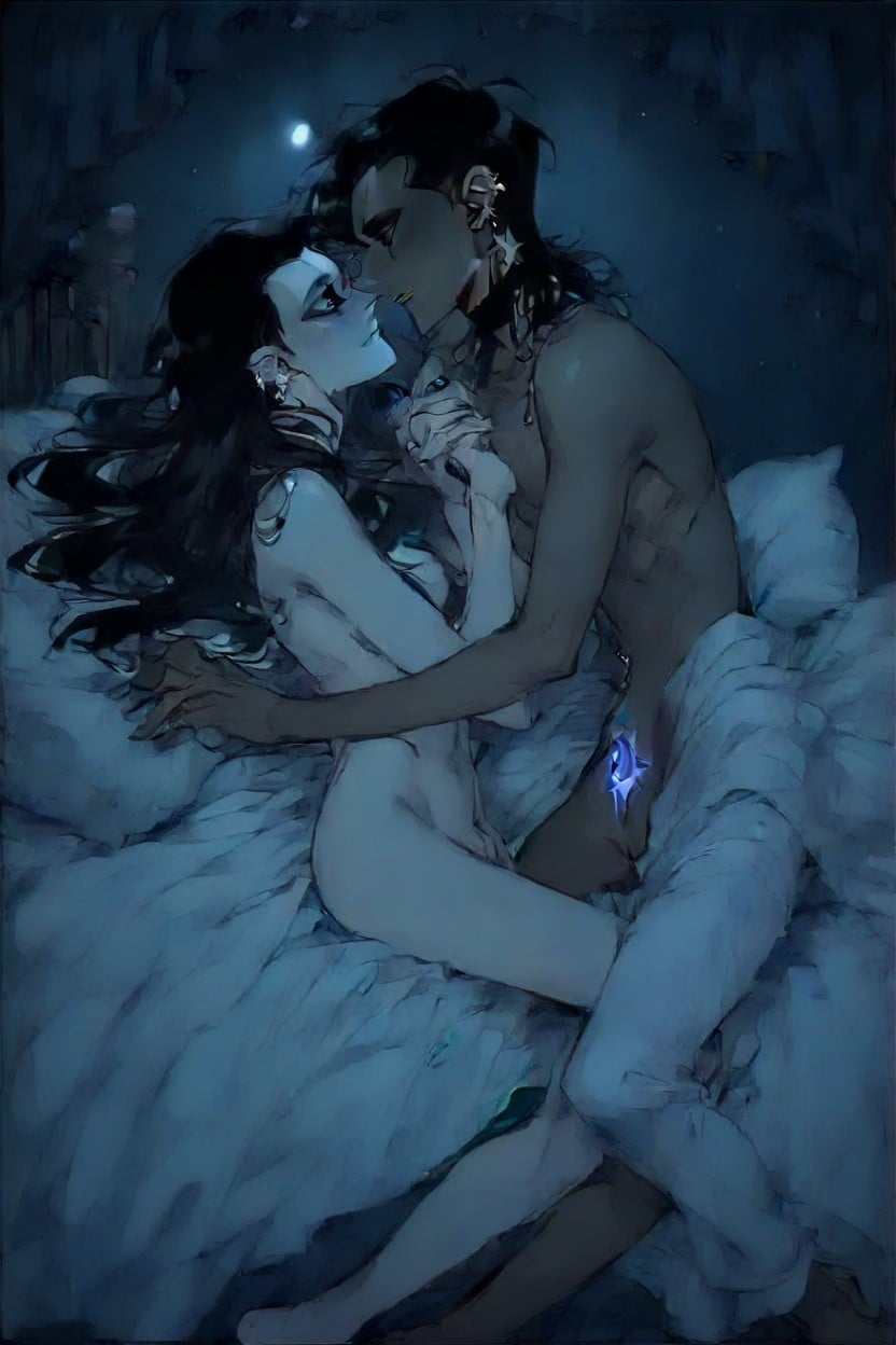 2 People, Laying On Side, Wide Eyes Hentai AI Porn