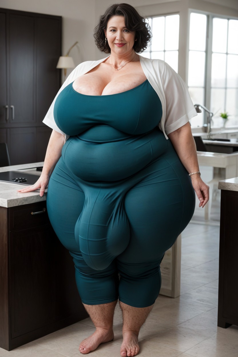 Ssbbw Gigantic Lady, Window With View, Hairy Legs Pale Skin AI Porn