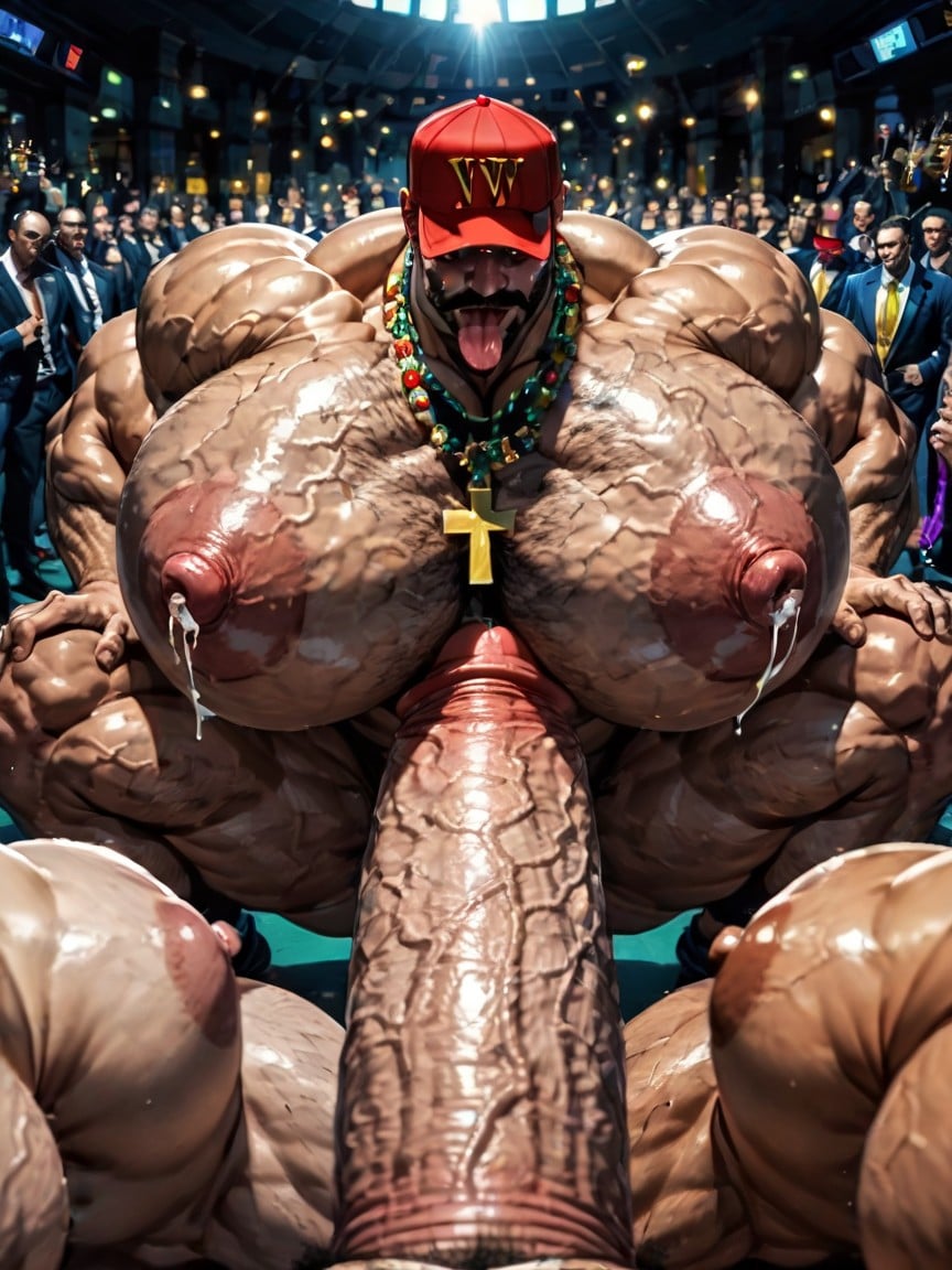 Big Pecs, Tongue Out, Cum Covered Ass AI Gay Porn