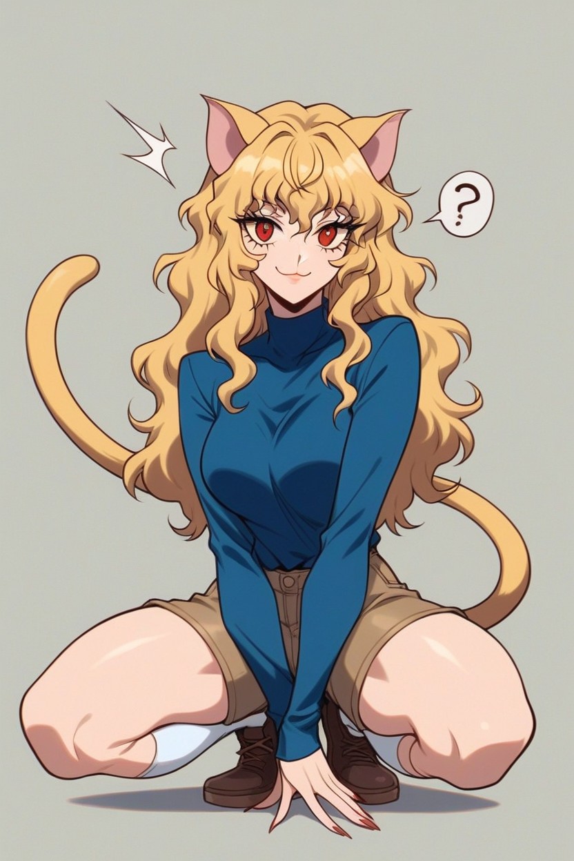 Pale Skinned Woman, Hair, Crouching Hentai AI Porn