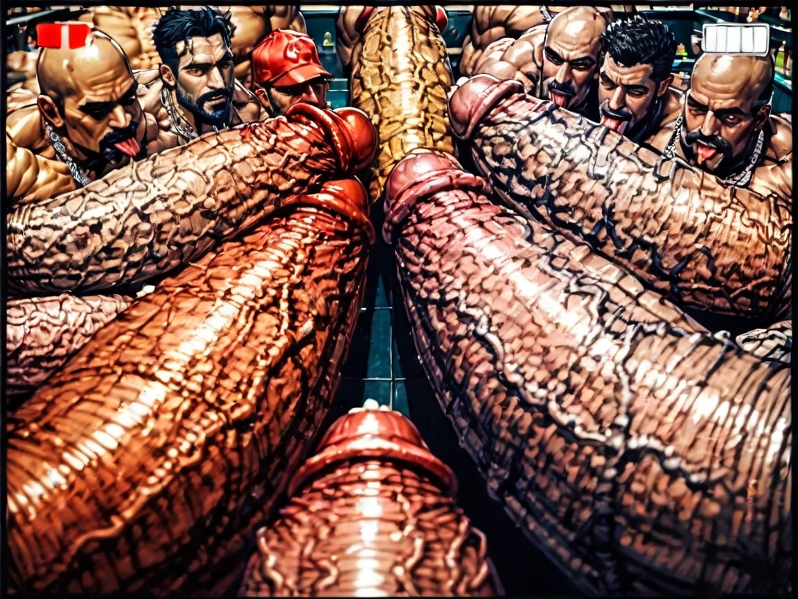 Wide Angle, Sweaty, Oversized Muscles AI Gay Porn
