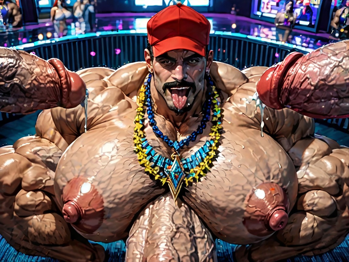 Thick Moustache With Beard, Thick Goatee, Oiled Skin AI Gay Porn