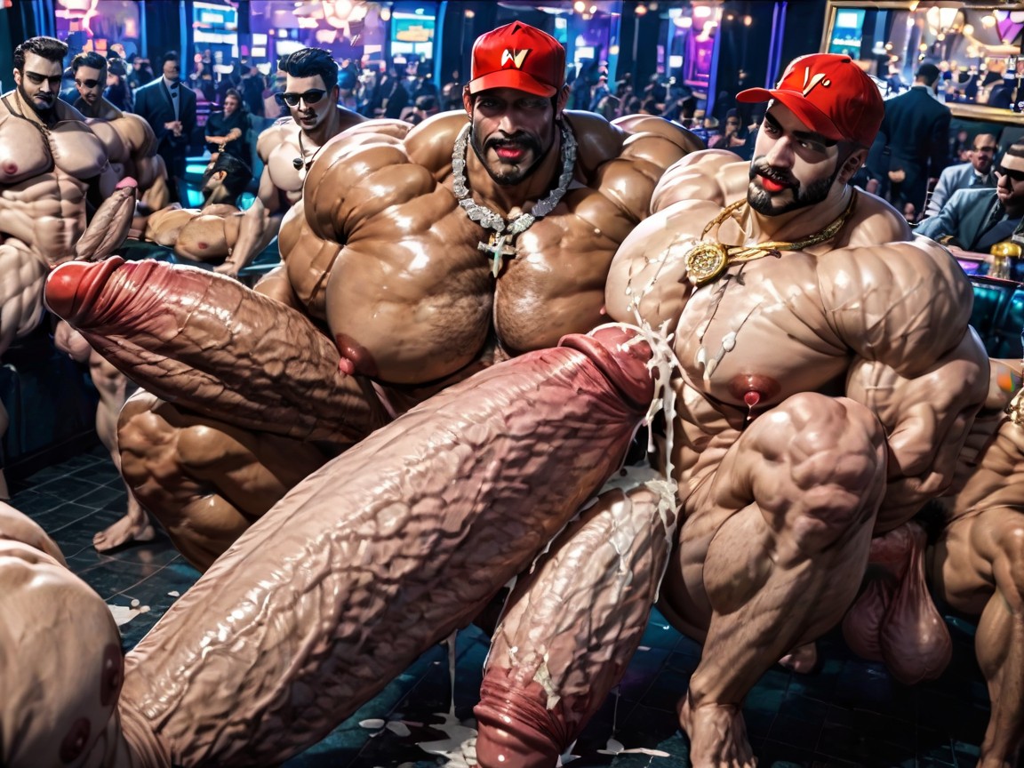 Mouth Agape, Extreme Hyper Boobs, Both Boobs Getting Sucked Hard AI Gay Porn