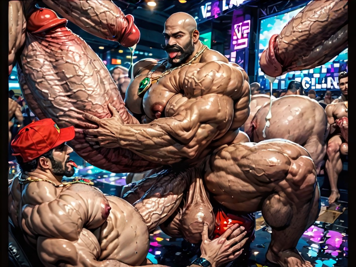 Naked, Cum Covered Ass, Harem AI Gay Porn