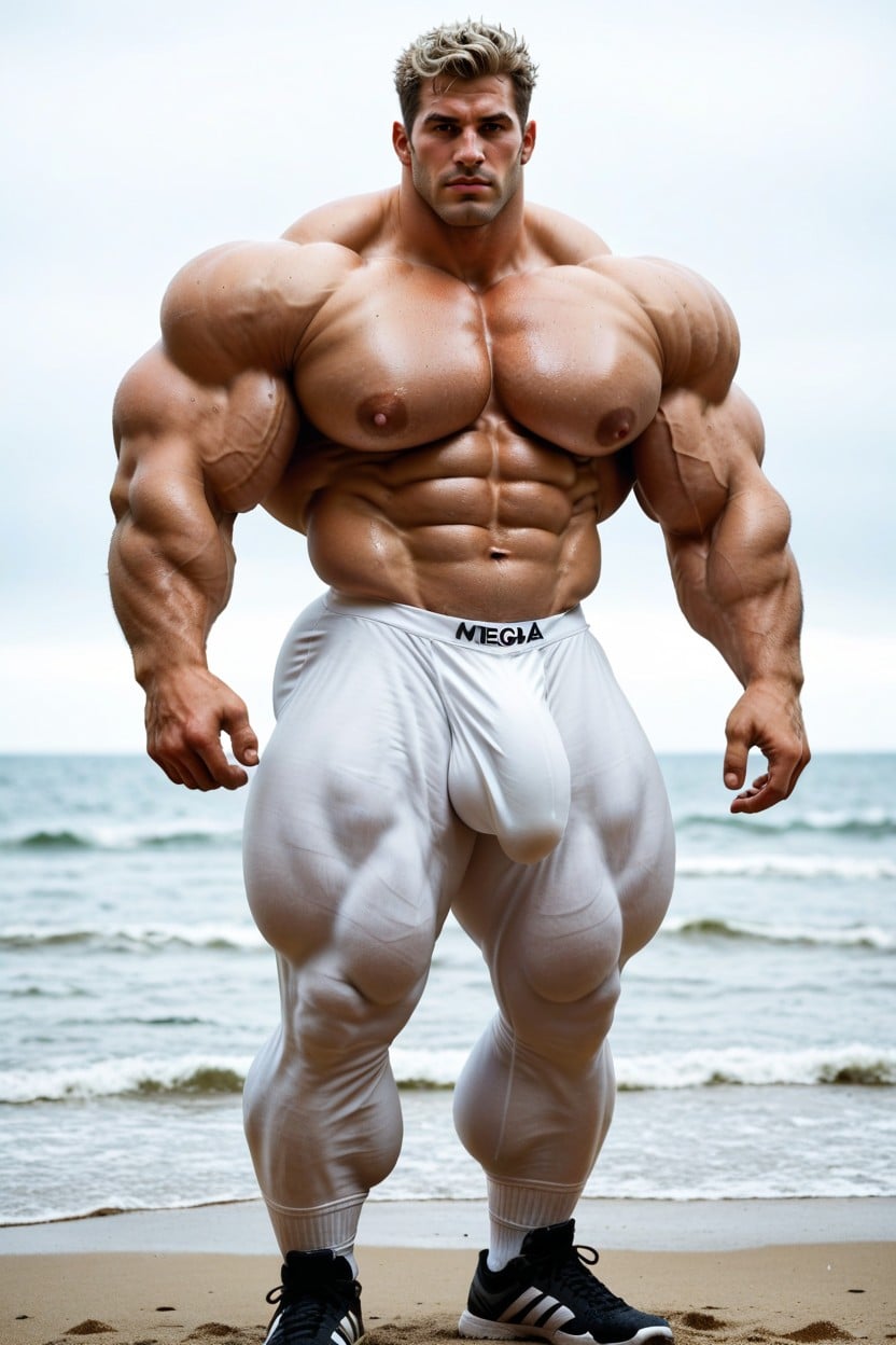 Mega Bulge, Vue De Côté, Hd Render Porno IA Gay