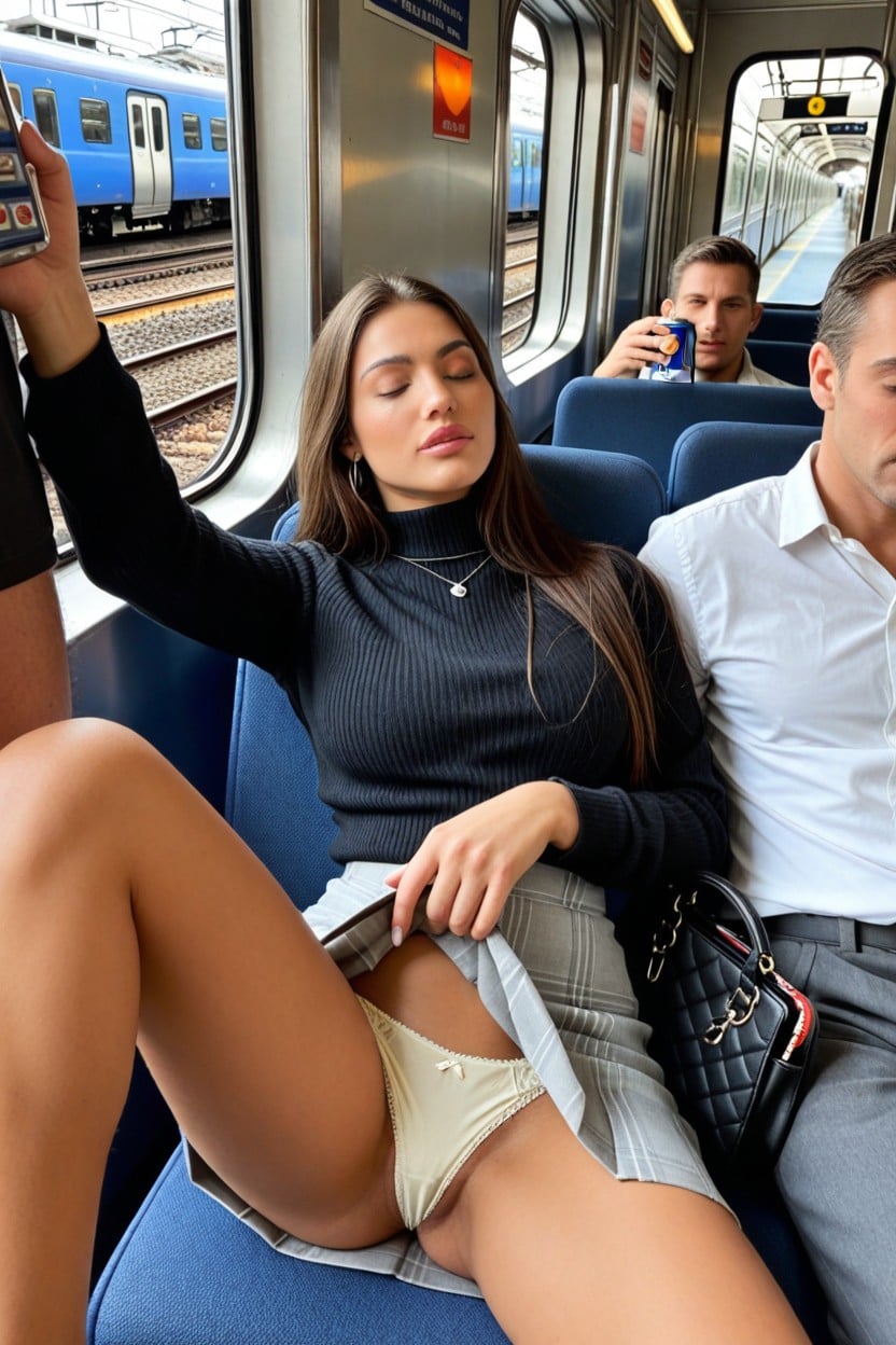 Laying In A Train, Sweater, Day Dreaming In A Train AI Porn