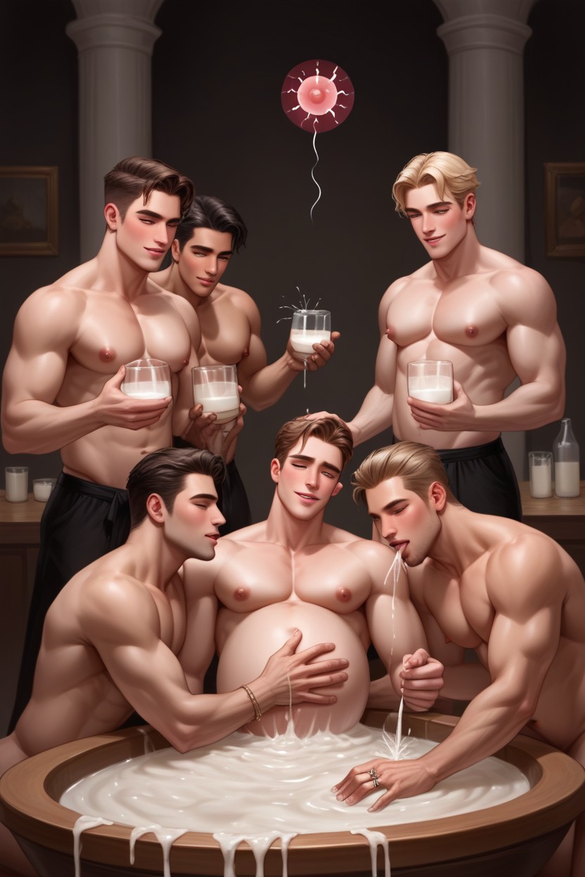 Gynecomastia, Wedding Rings, Sperm Cell AI Gay Porn