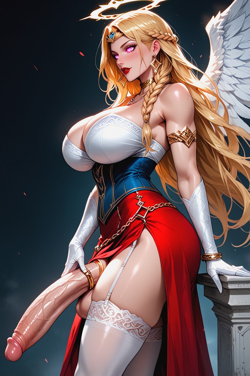 Bridal Gauntlets, Penis Past Knee, Linea Alba Shemale AI Porn
