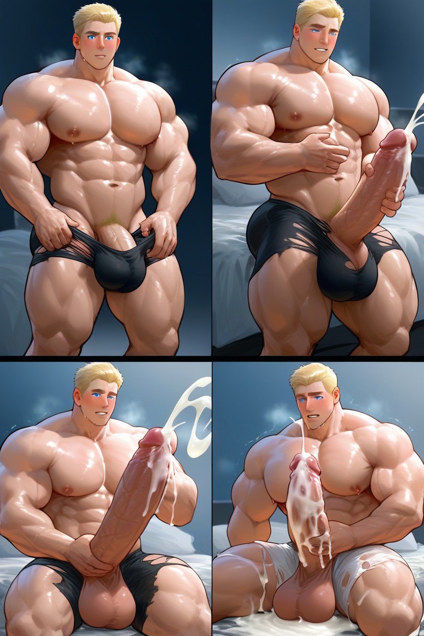 Cock Bigger Than Body, Getting Hard, Torn Clothing AI Gay Porn