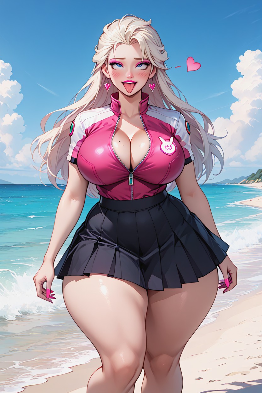 Elsa, Large Chest, Neckline Hentai AI Porn