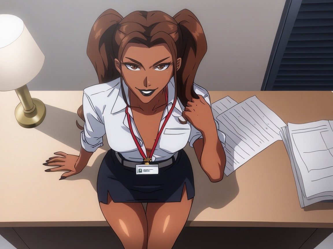 High Tight Breasts, Sheer Black Tights, Sloped Shoulders Hentai AI Porn