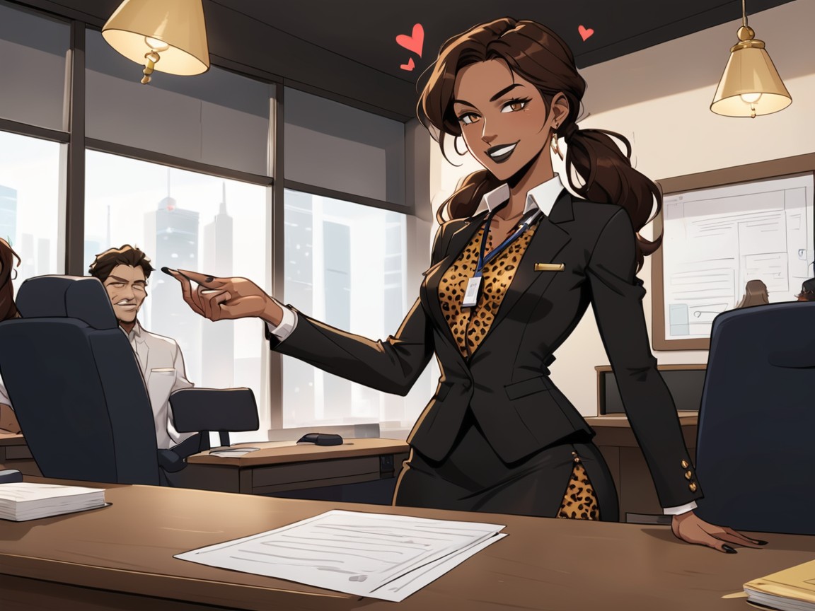 Mischievous Pretty Face, Sloped Shoulders, Single Desk Lamp Spotlight With Hard Shadows AI Porn