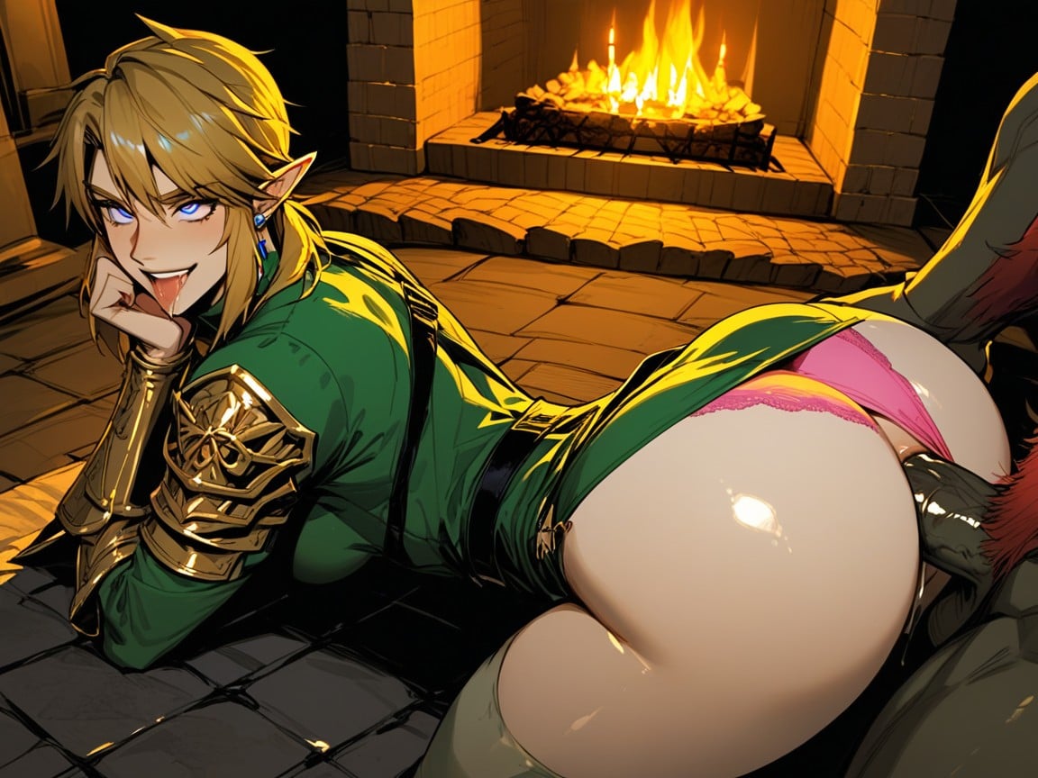 Kneeling, Fireplace, Ahegao Hentai IA