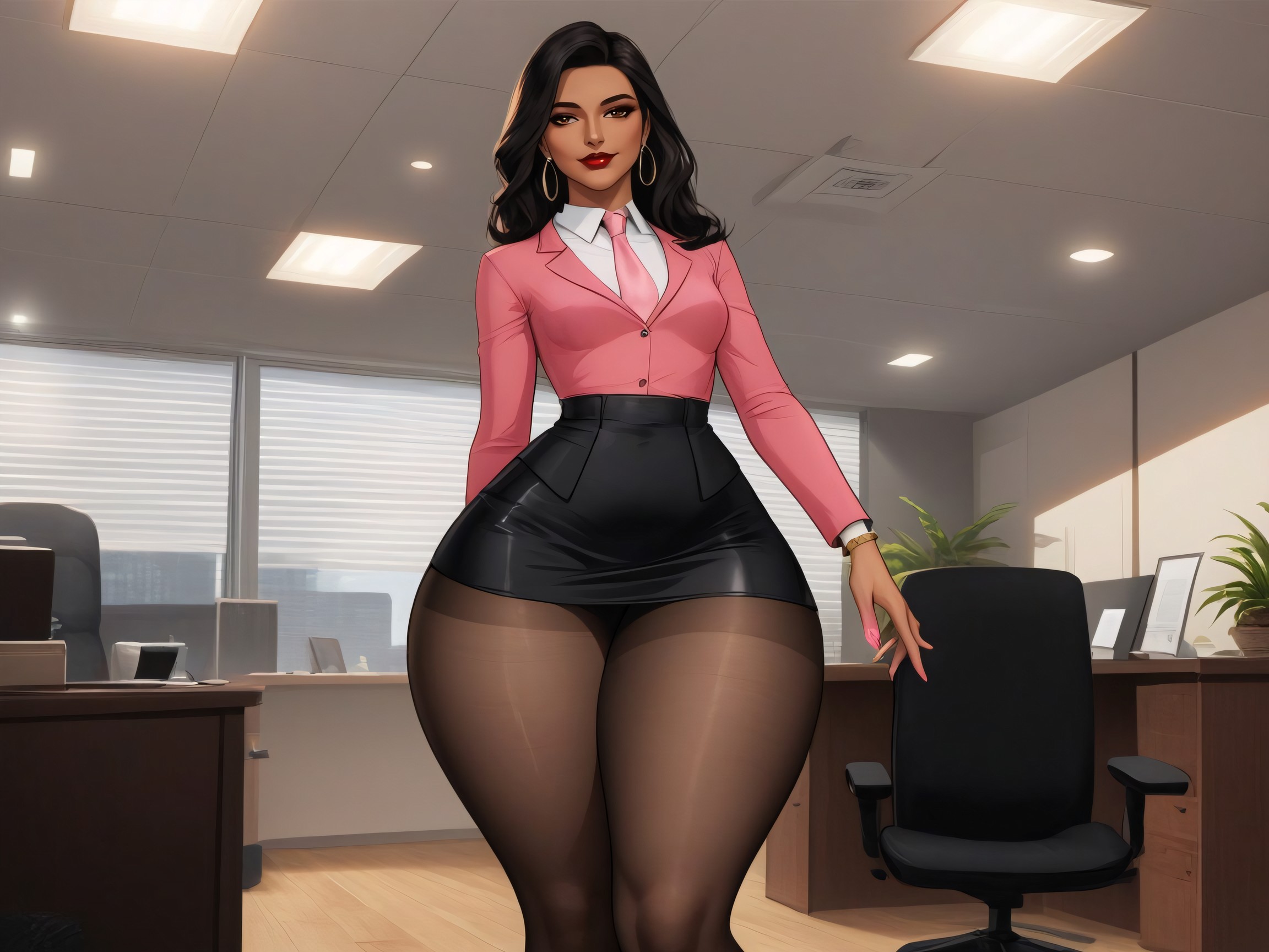 Thick Thighs, High Breasts, Penthouse Executive Office Porno latina IA