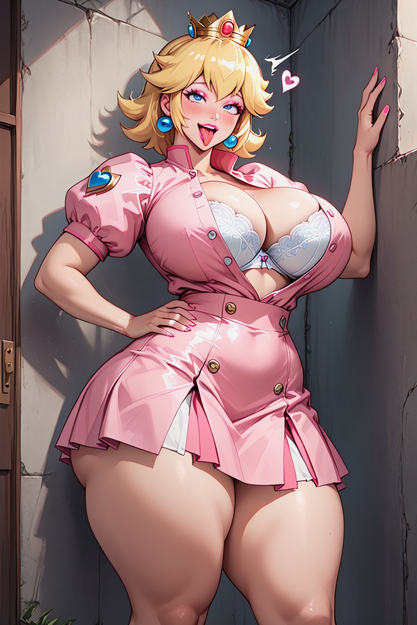 Out Tongue, Prominent Hip, Looking At Viewer Hentai AI Porn