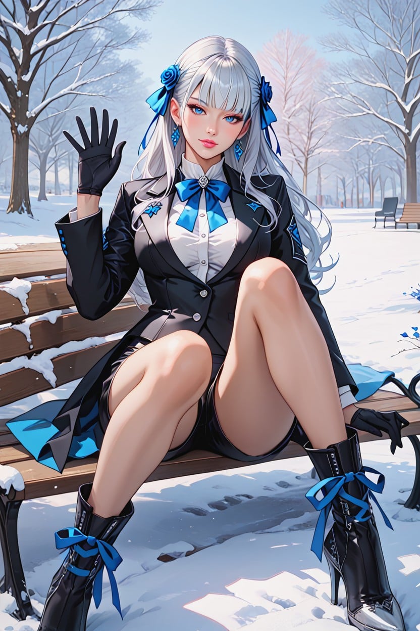Laying On Park Bench, 18+, Pale Skin Hentai AI Porn