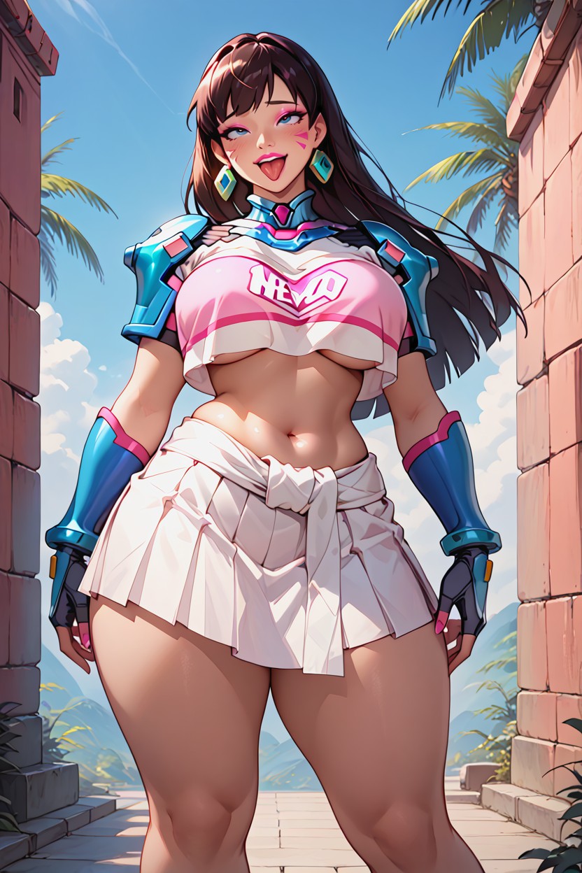 Model, Unbuttoned Zipper, Armor On The Hip AI Porn