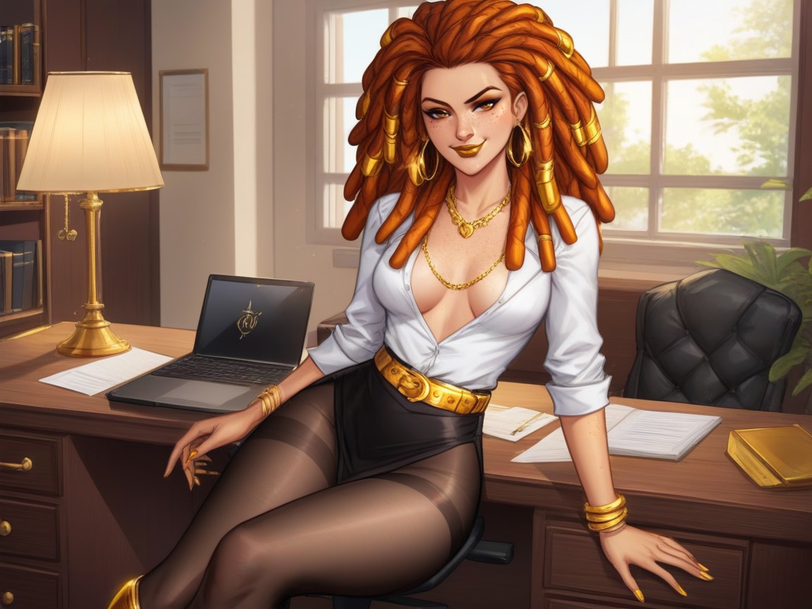 Ultra Detailed, Modern Setting, Dangling Gold Stiletto From Toe Porno IA Latina