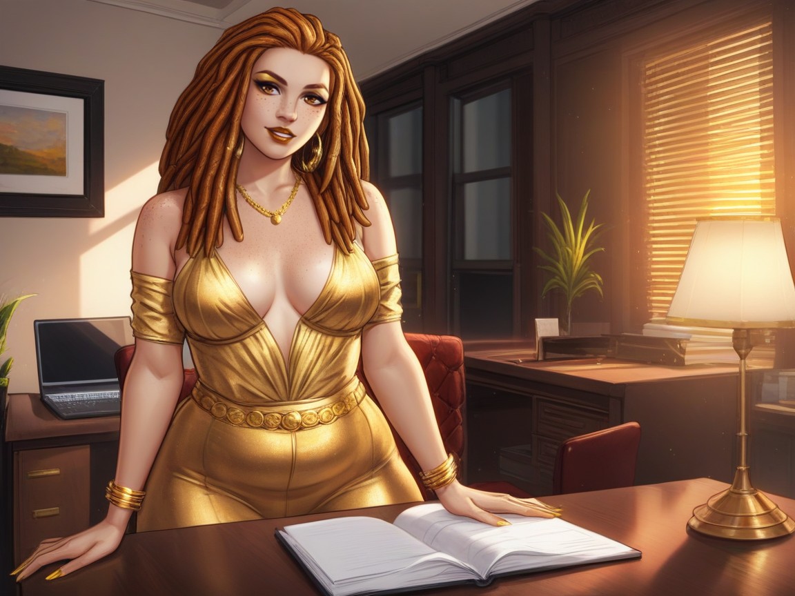 Folders And Sample Boxes On Wood Desk, Wide Waist, Gold Nails Porno latina IA