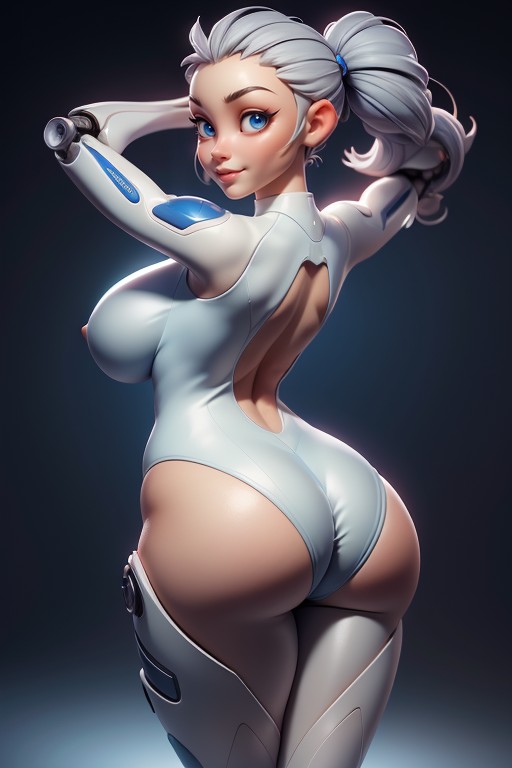 Arm Raised Up In Front Of Face, Sci-fi, Perfect Body Hentai AI Porn