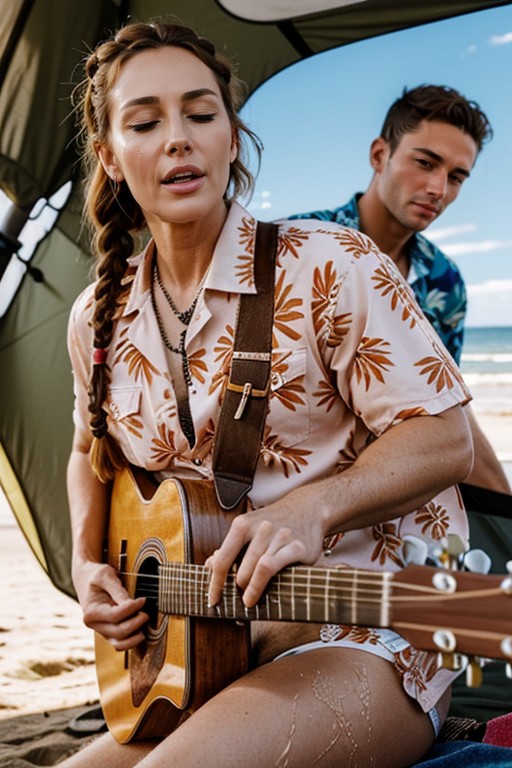 Large Cock Penetrating Anus, Guitar, Pussy Gape AI Porn