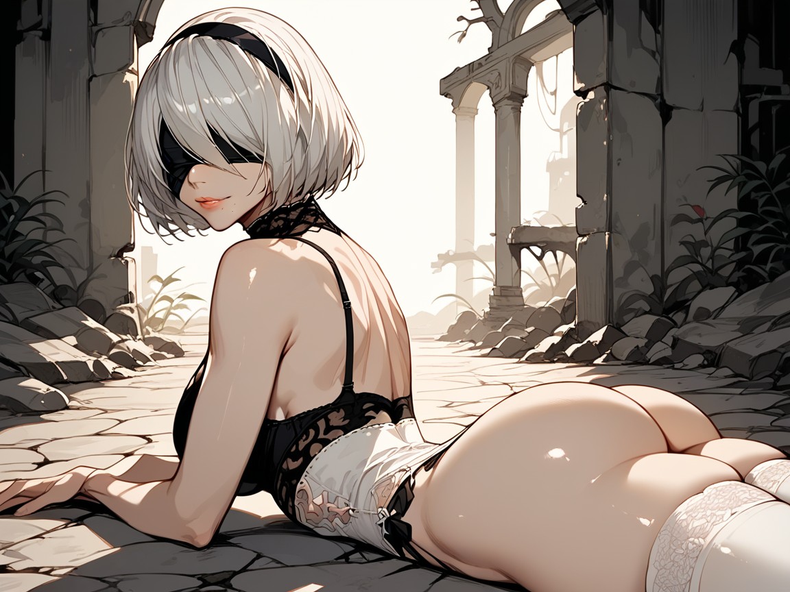 Body Shine, Cel Shading, Black Panties Hentai AI Porn