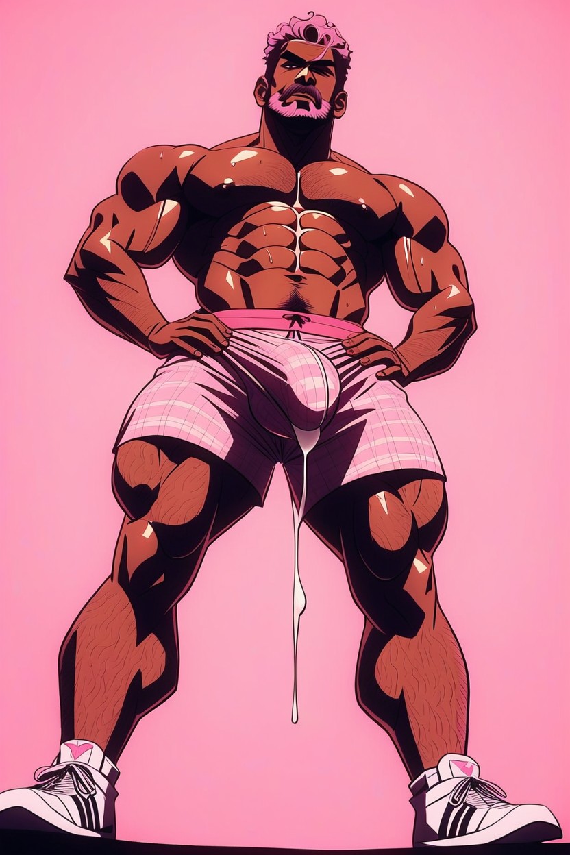 Underwear On, Hands On Hips, Wearing Boxers AI Gay Porn