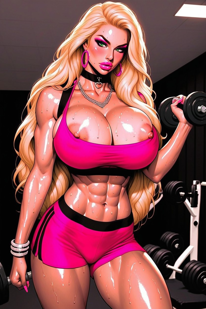 Shorts, Abs, Athletic AI Porn