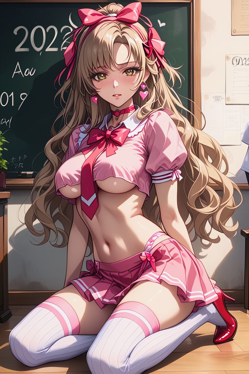 Blushing, Looking At Viewer, Bowtie Hentai AI Porn