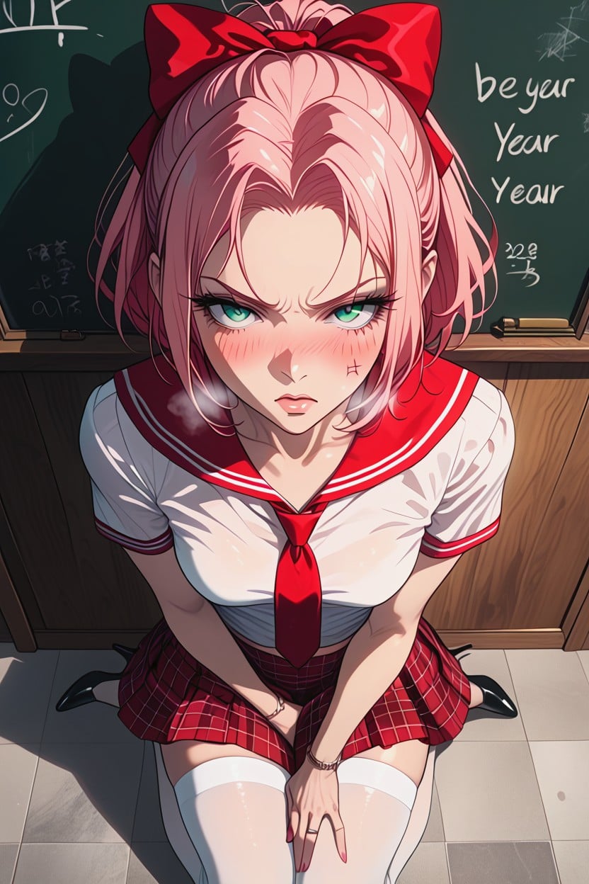 Classroom, Lean White, Pink Pantie Hentai AI Porn