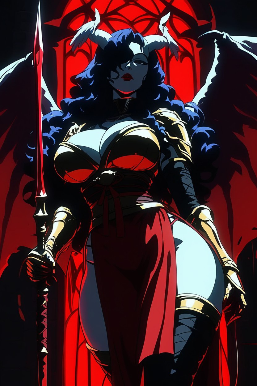 Waist Shot, Dark Red Rose Arm Sleeves, 18+ Hentai AI Porn