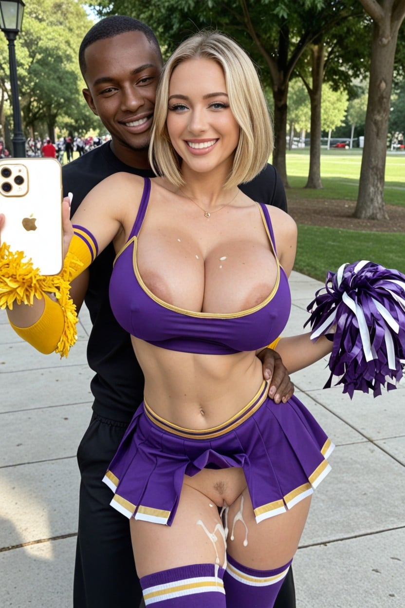 Cum Leaking Out Pussy, Tutu Hemline Is Above The Pussy, Cum On Body AI Porn