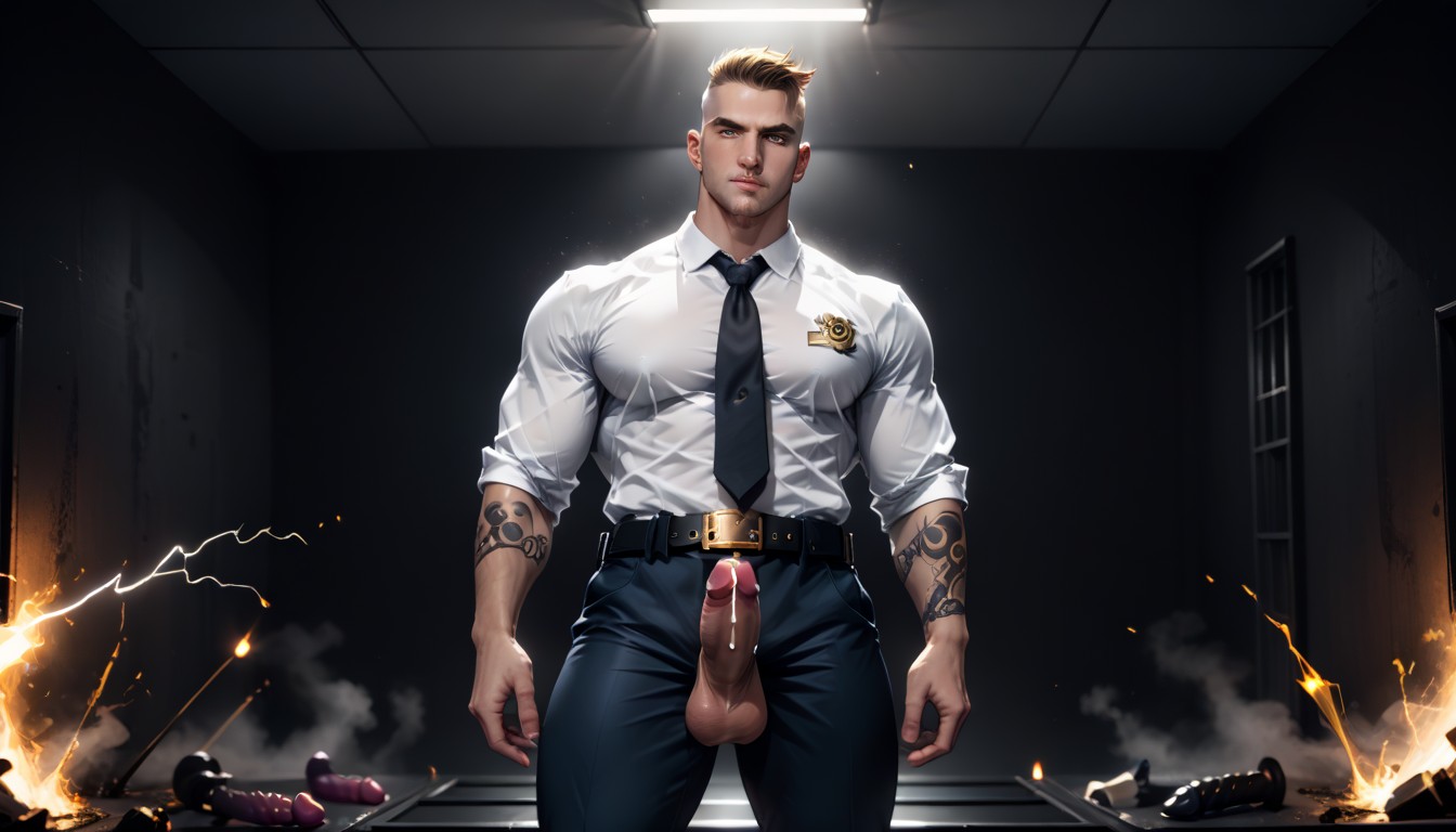 Massive Erect Cocks, Tough, Electricity Powers AI Gay Porn