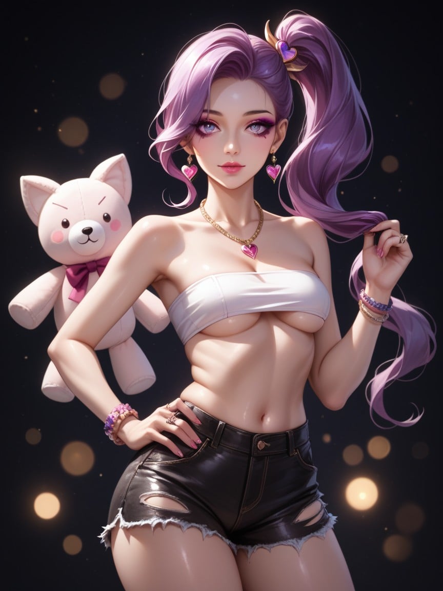 Underboob, Pink Lips, Boobs Bulging Out Of Top Hentai AI Porn