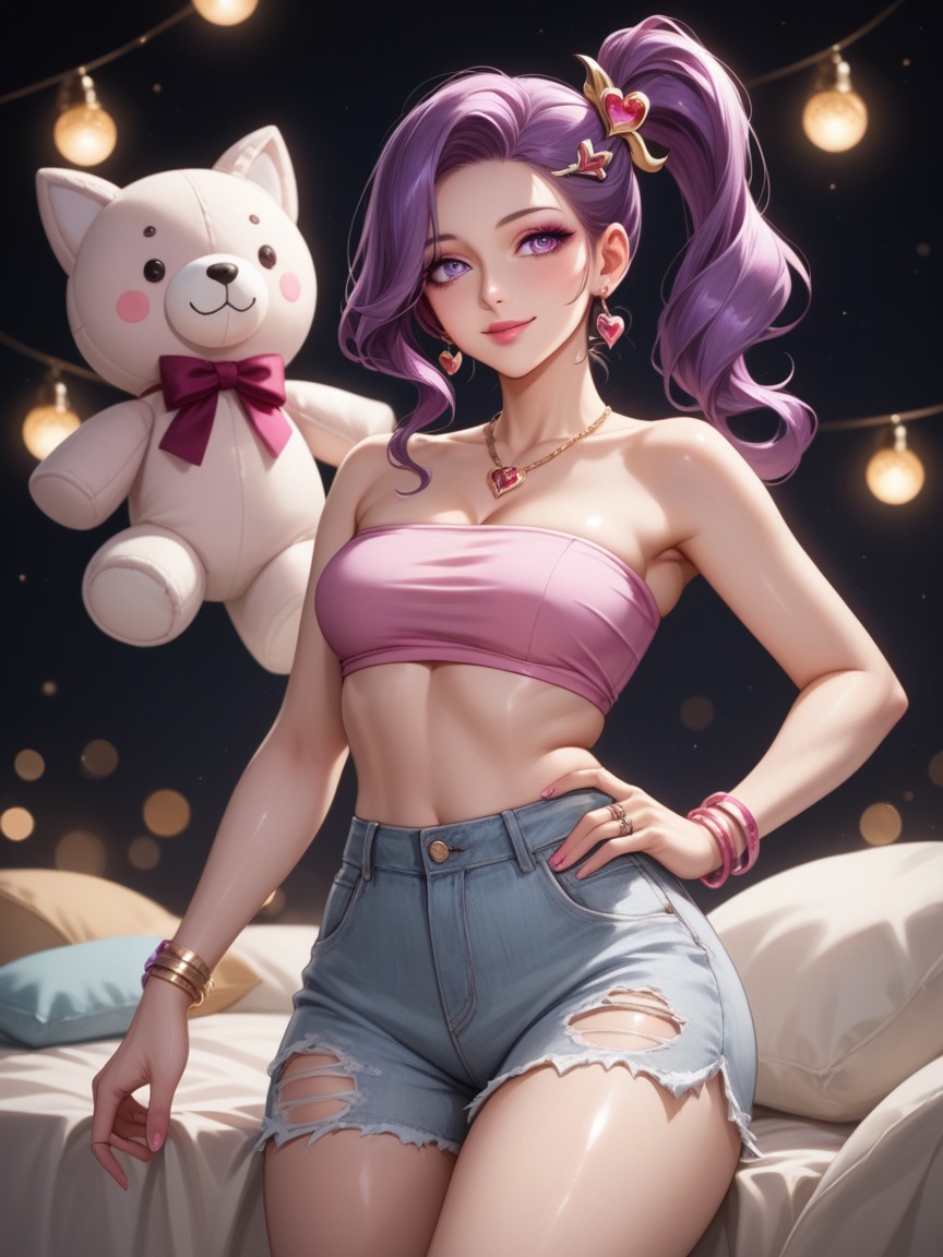 Sparkling Eyes, Oily Skin, Boobs Bulging Out Of Top Hentai AI Porn
